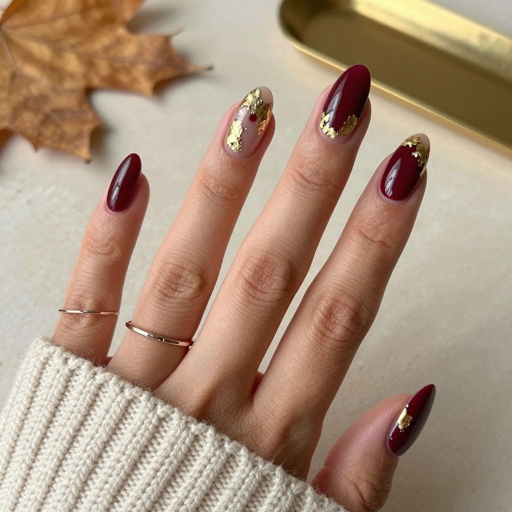 Fall Burgundy Nail Ideas 8