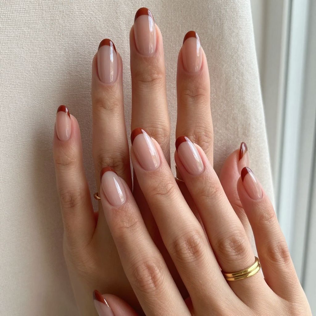 Rust Ombre French Tips