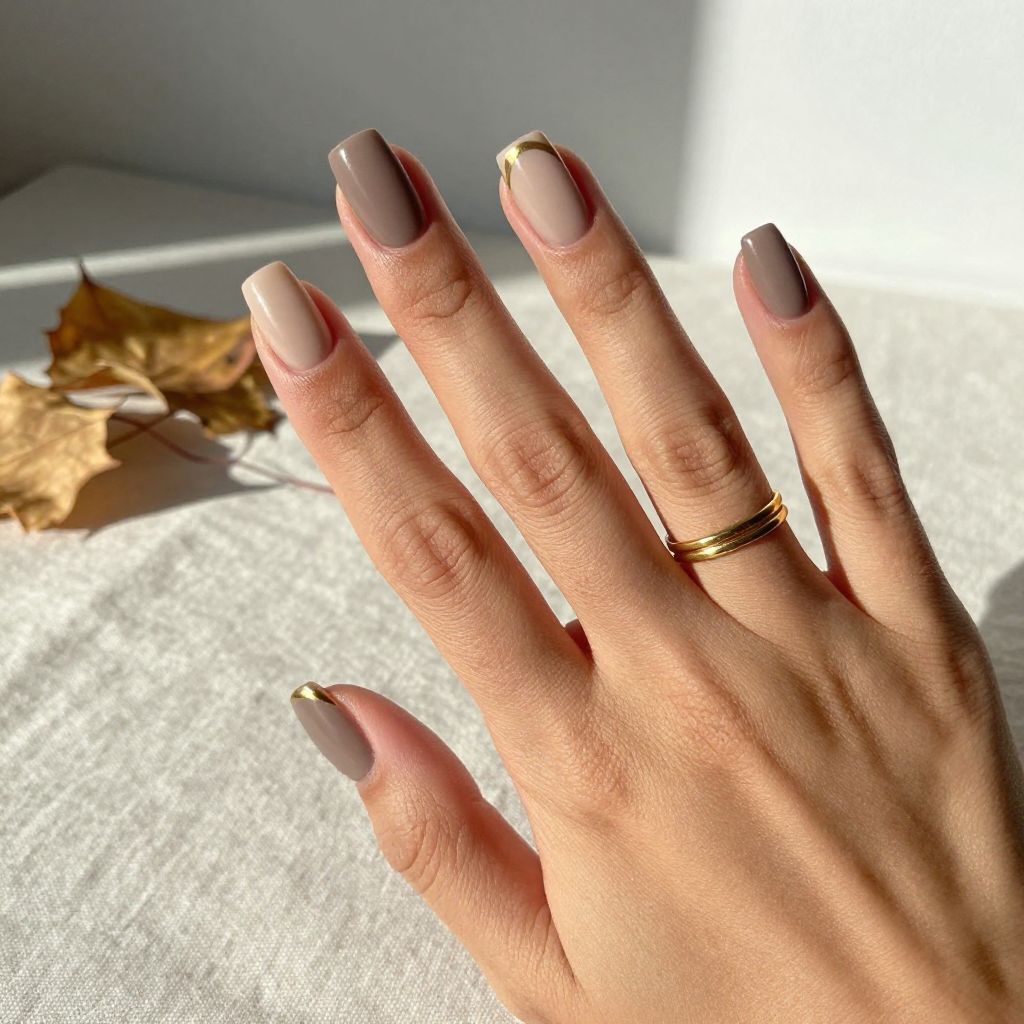 Matte Taupe French Tips