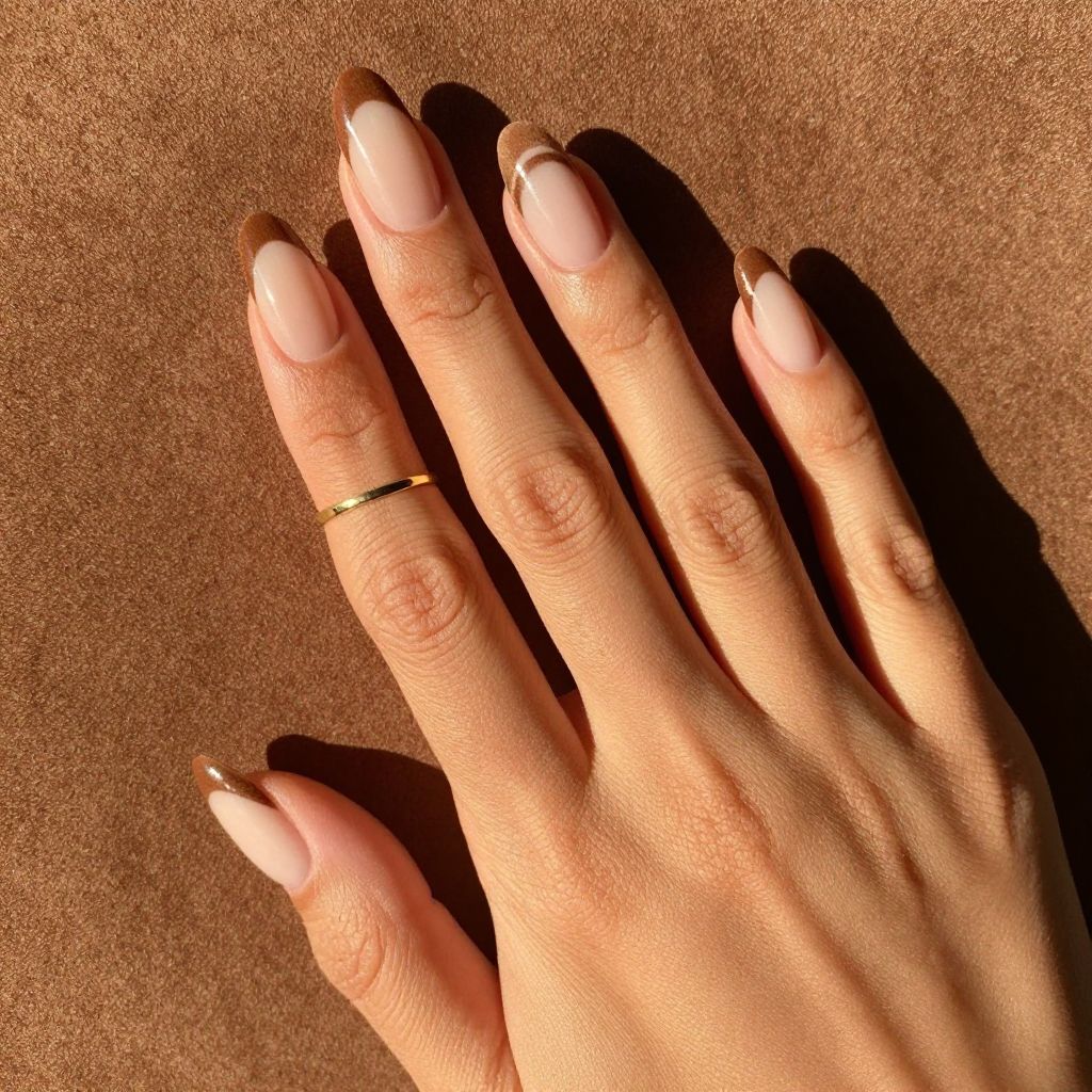 Velvet Brown French Tips
