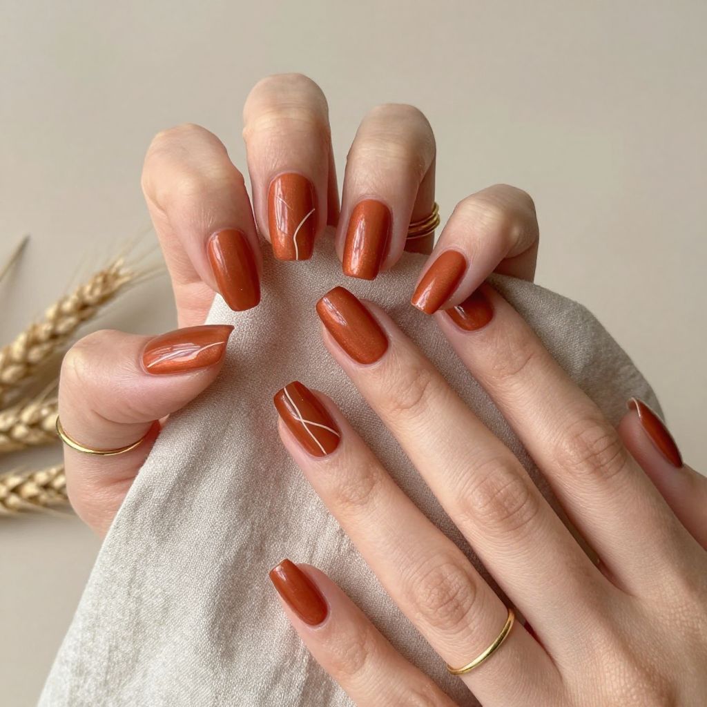 Terracotta Velvet Nails