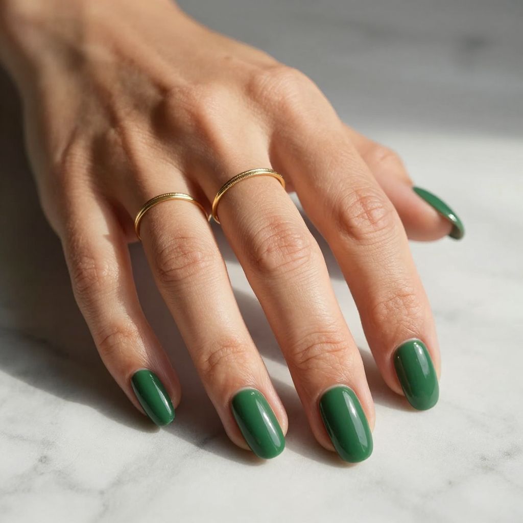 Forest Green Gloss Nails