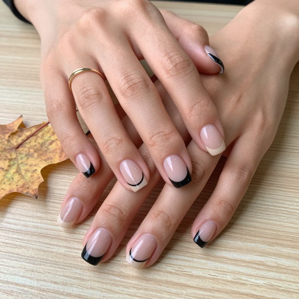 Soft Black With Nude Negative Space