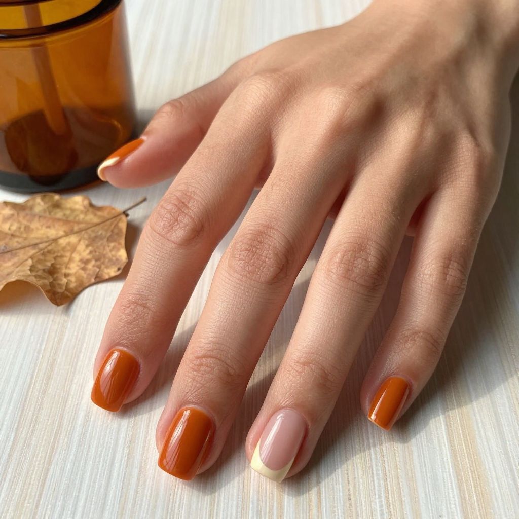 Burnt Orange Square Tips