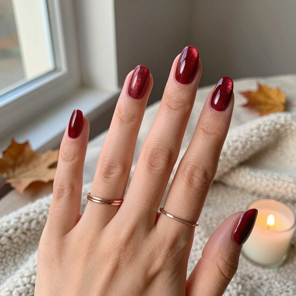 Mulled Wine Cat Eye Nails