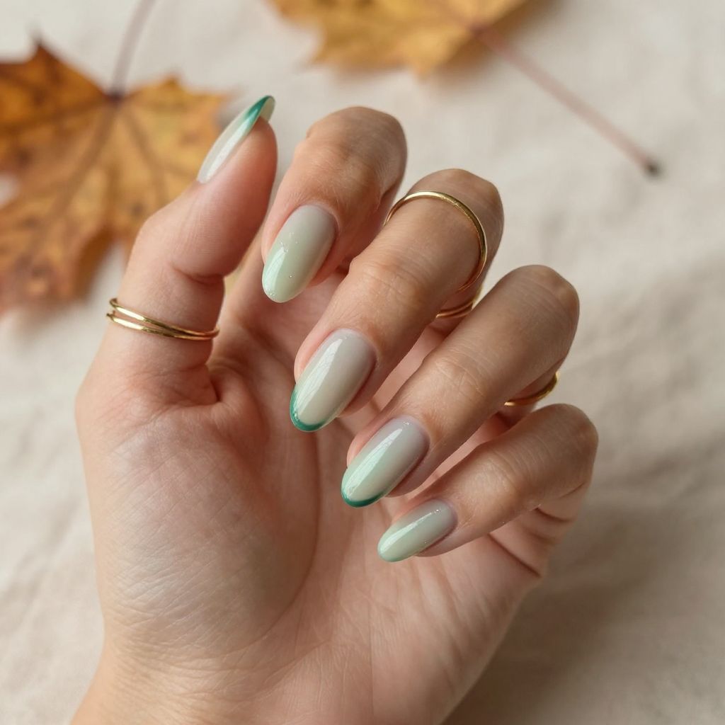 Jade Green Aura Nails