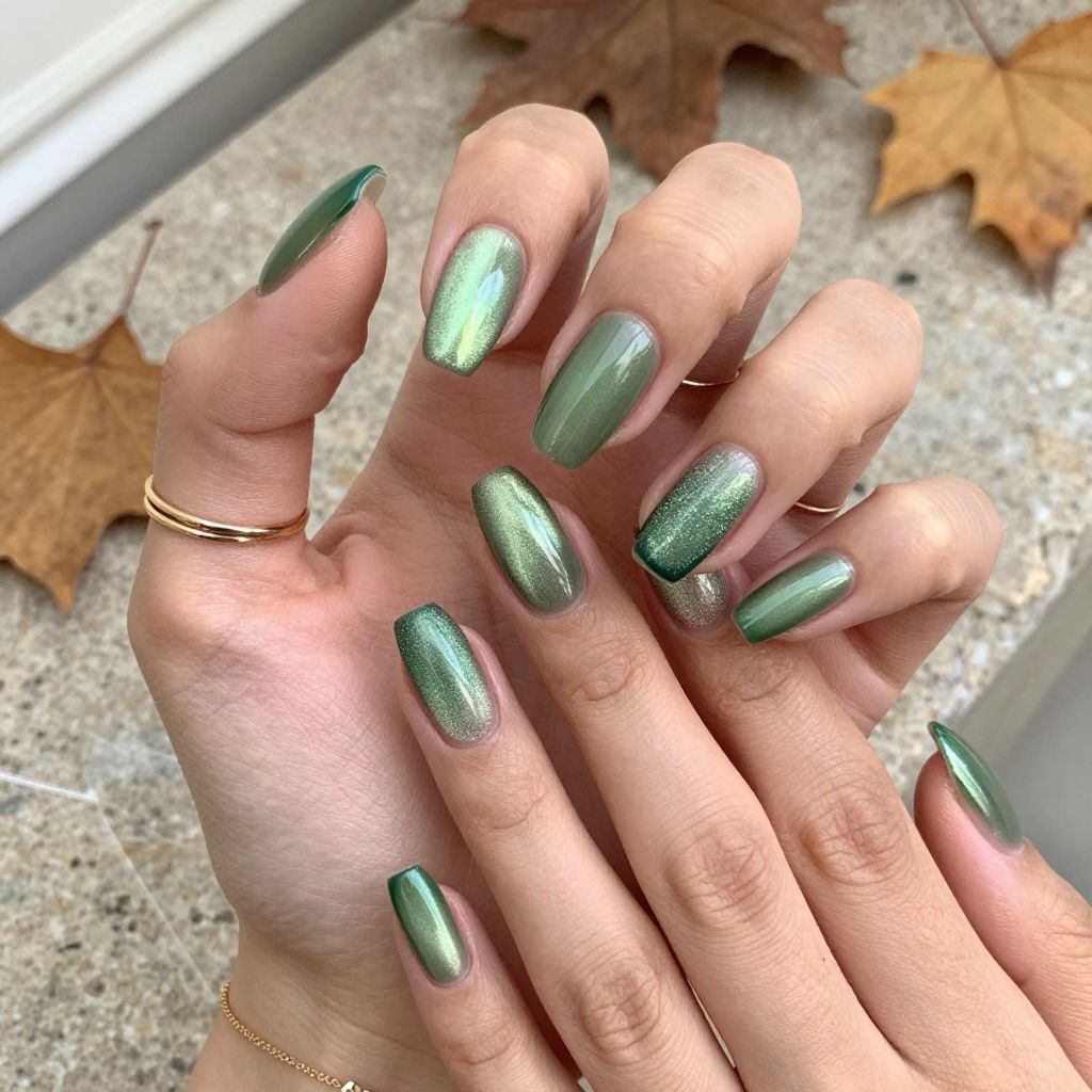 Olive Velvet Cat Eye