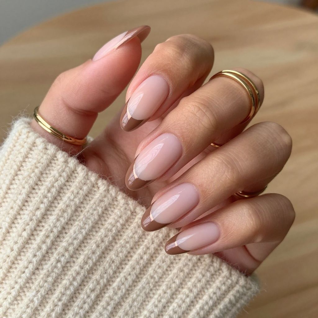 Mocha French Tips