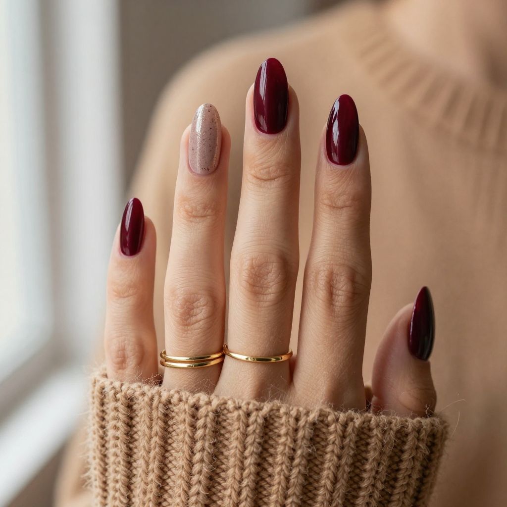 Burgundy Velvet Nails
