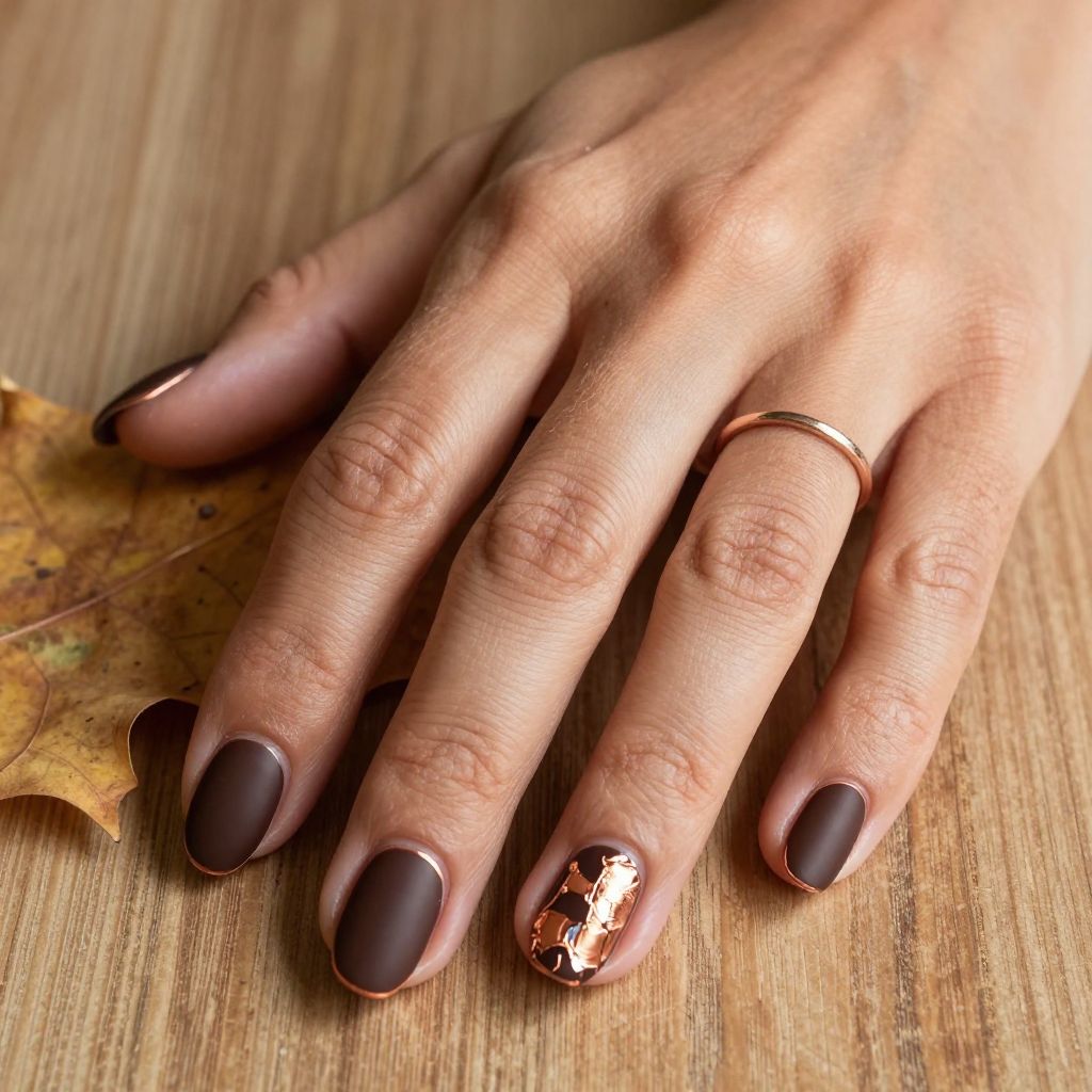 Chocolate Brown Matte with Copper Foil