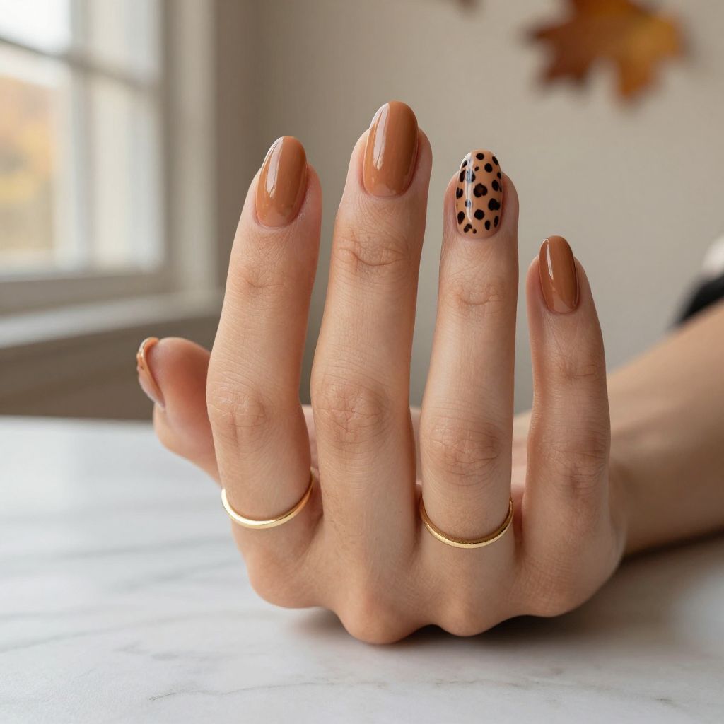 Warm Tan with Leopard Print Accents