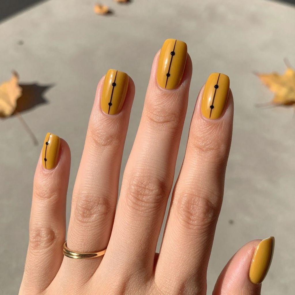 Mustard Yellow with Thin Black Striping