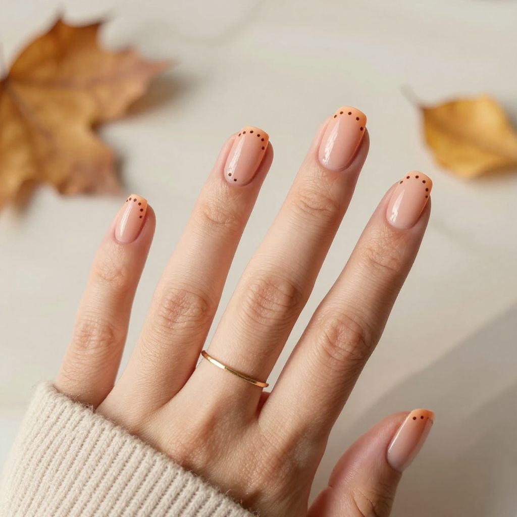 Peachy Nude with Tiny Dots