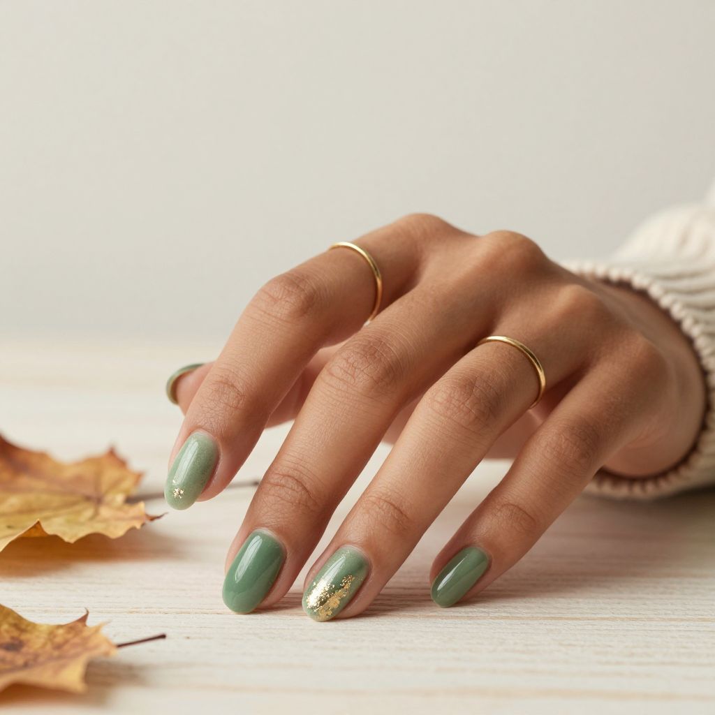Moss Green Velour Short Almond
