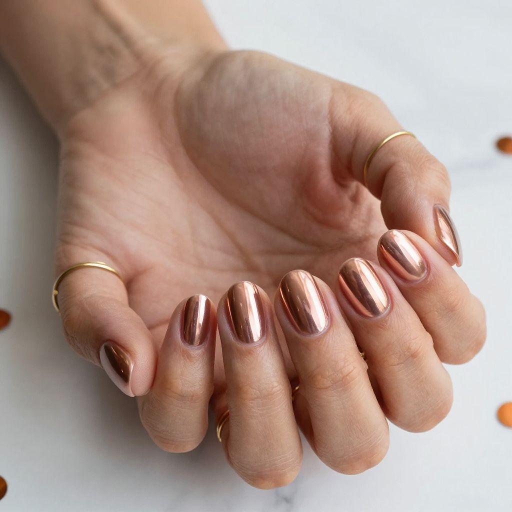 Metallic Chrome Mirror festival nail idea