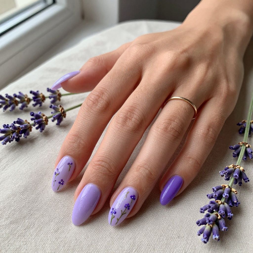 Lavender Field Purple Gradient Nails