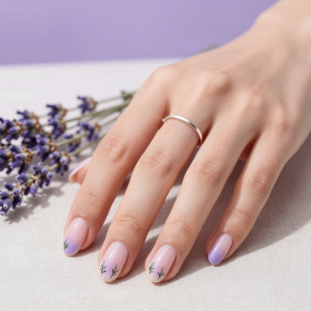 Lavender field inspired French tips
