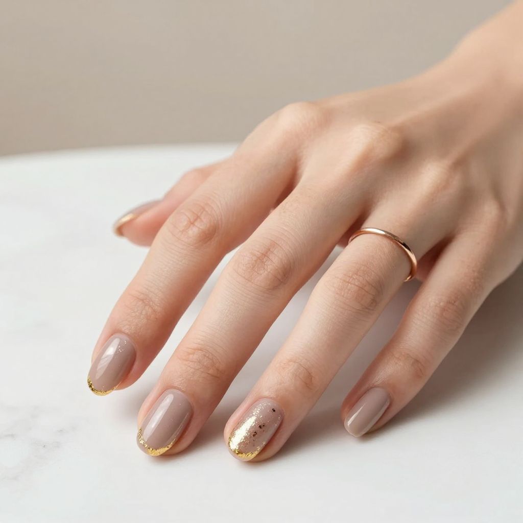 Taupe with Embedded Gold Foil