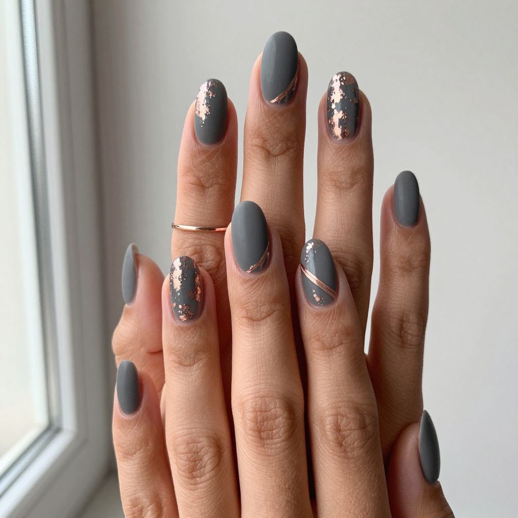 Charcoal Grey with Rose Gold Details