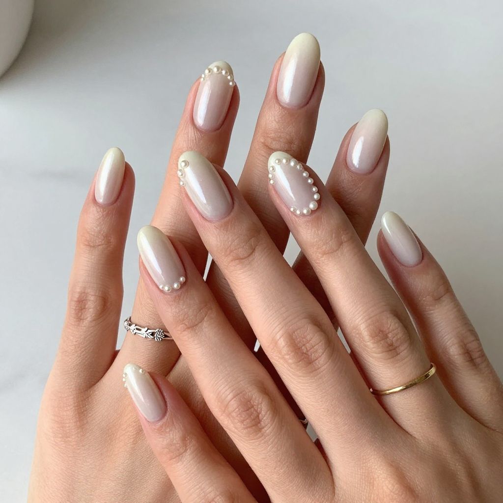 Ivory with Delicate Pearl Beading
