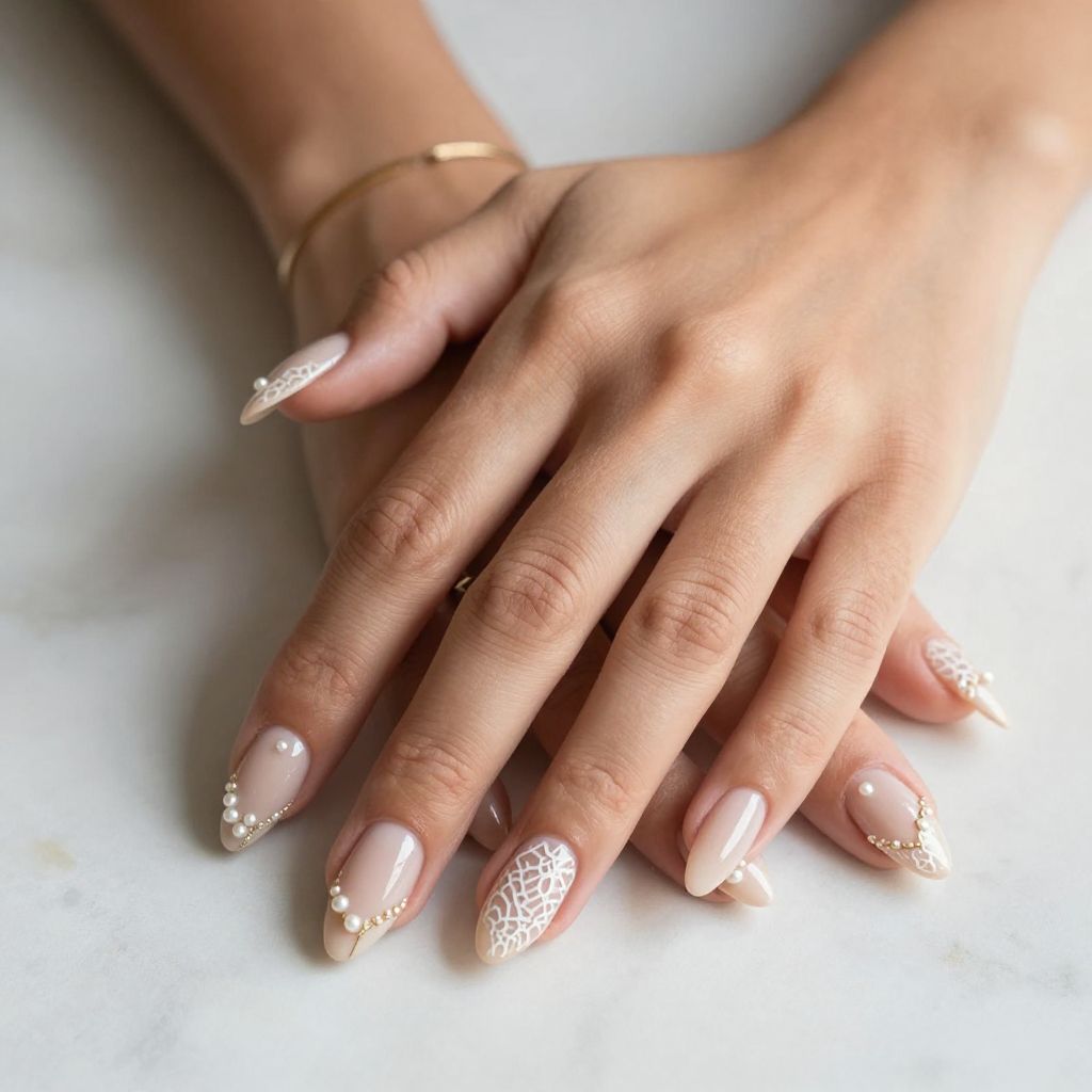 Nude with Delicate Lace Pattern