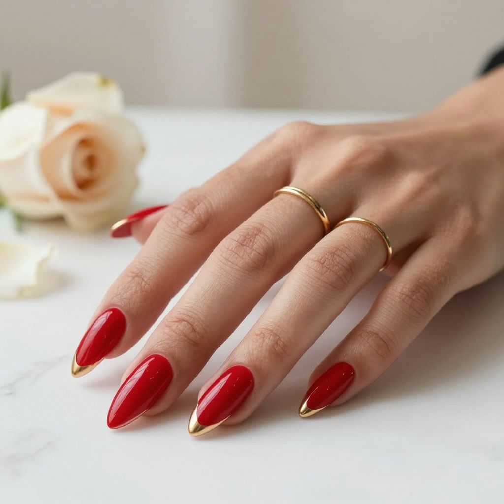 Classic Red with Sharp Almond Shape