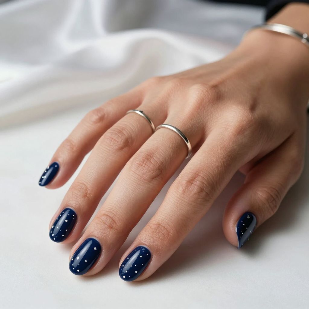 Navy Blue with Silver Constellation Details