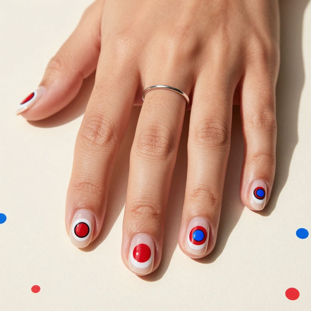 Pop Art Patriot Dots Nails