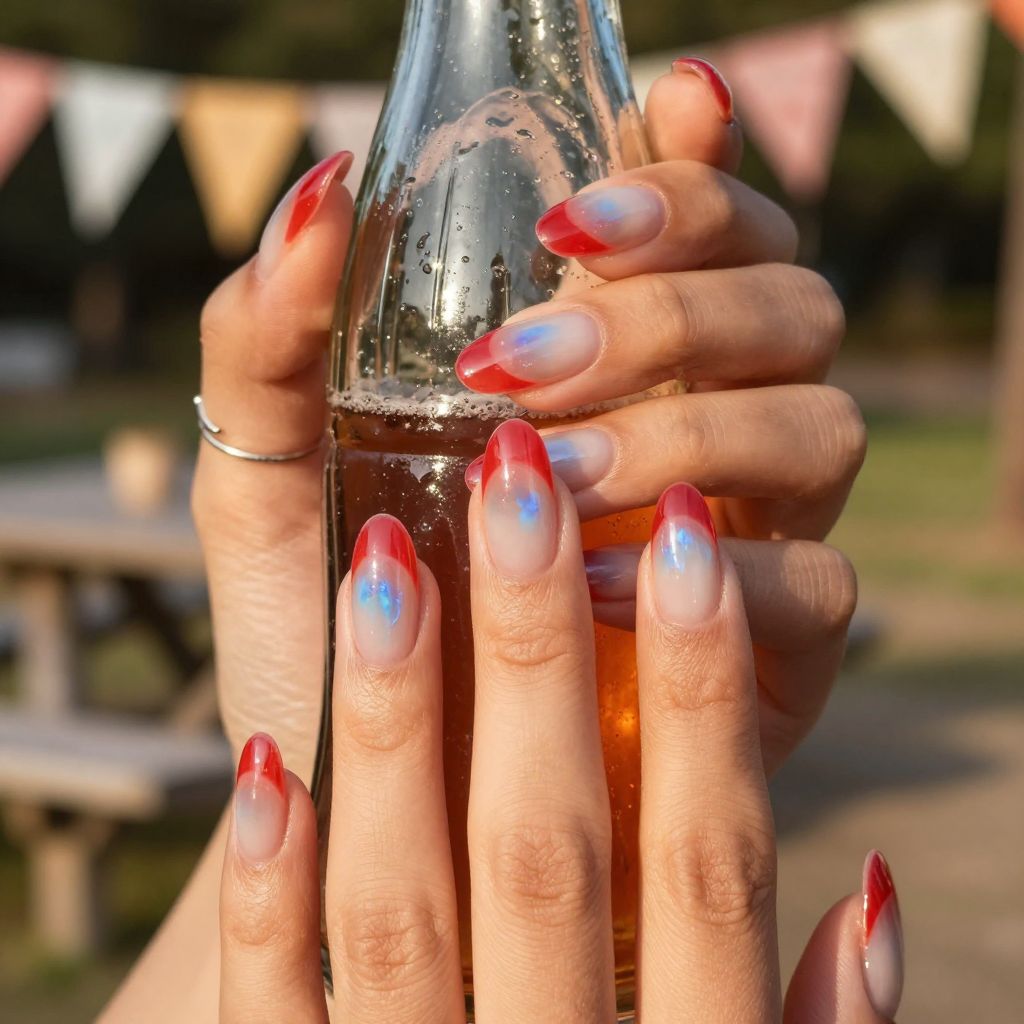 Patriotic Jelly Layers Nails