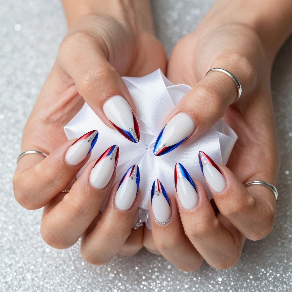 Metallic Striped Gradient Nails