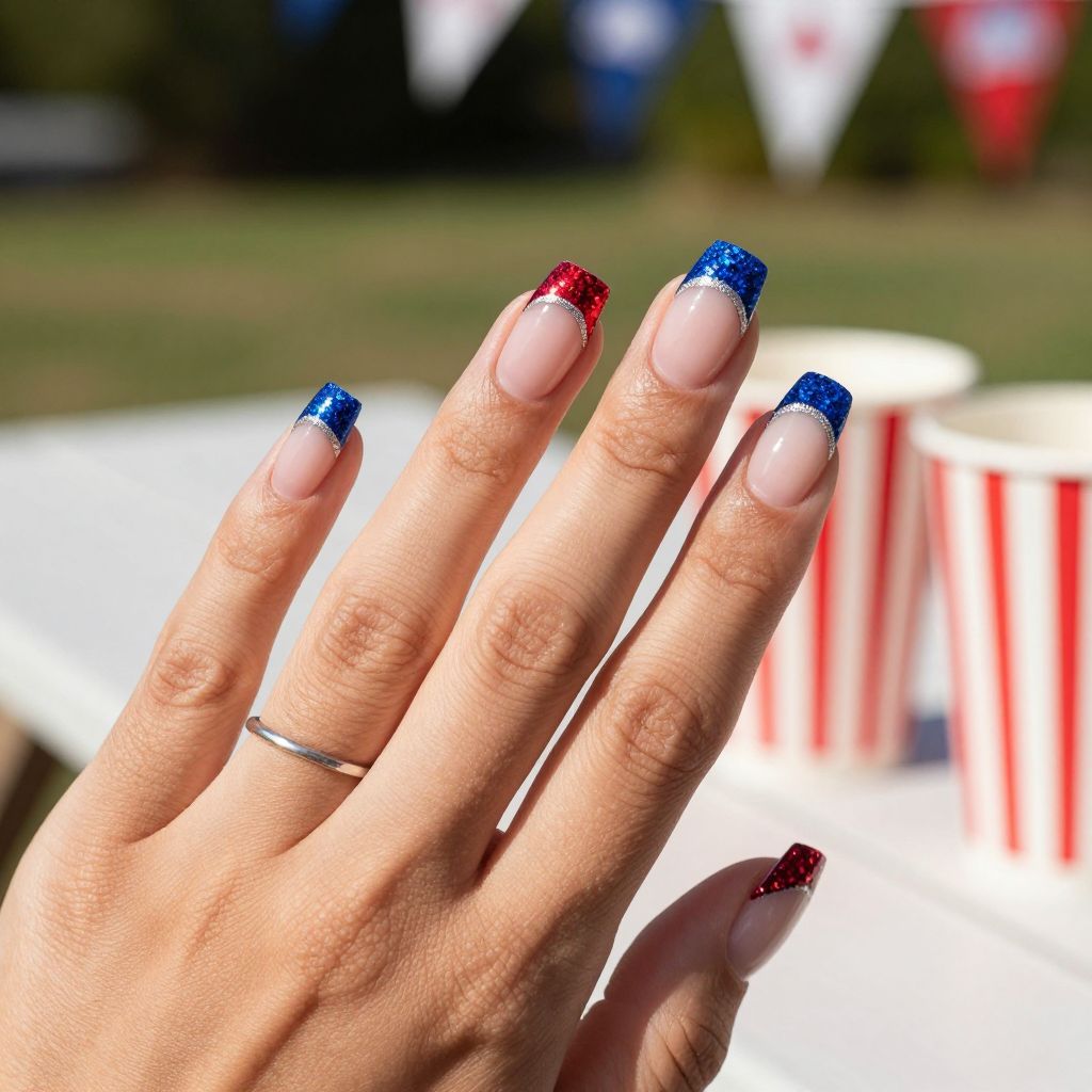 Glitter Bomb French Nails
