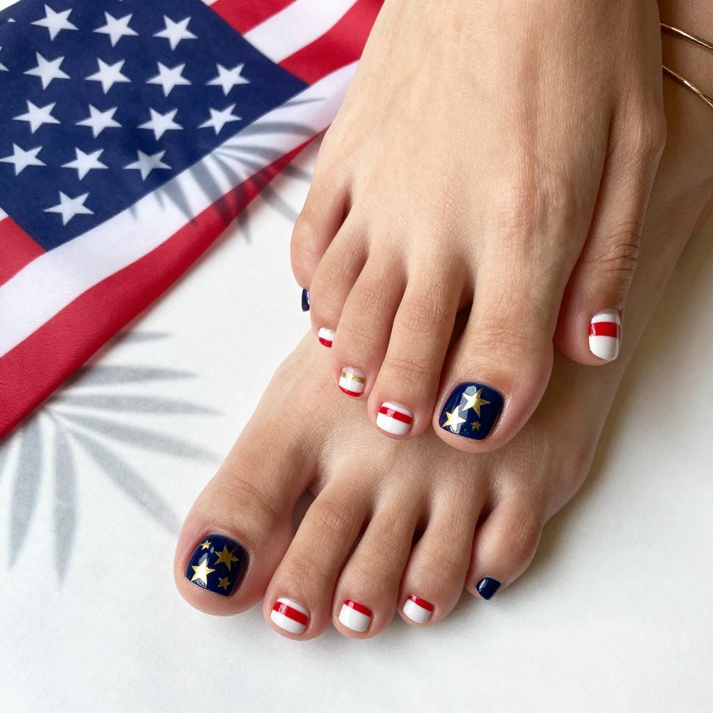 Metallic Gold Stars and Stripes Accent