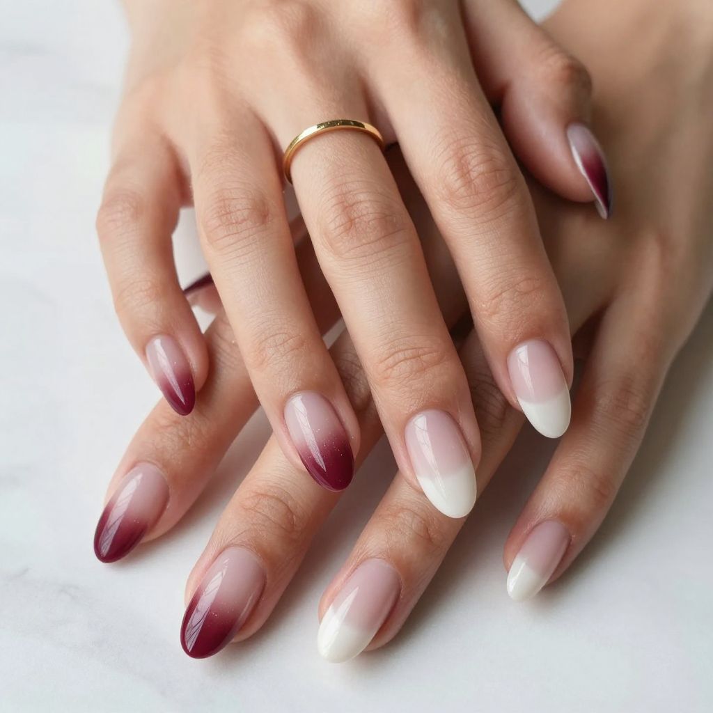 Ombre Gradient French Nails