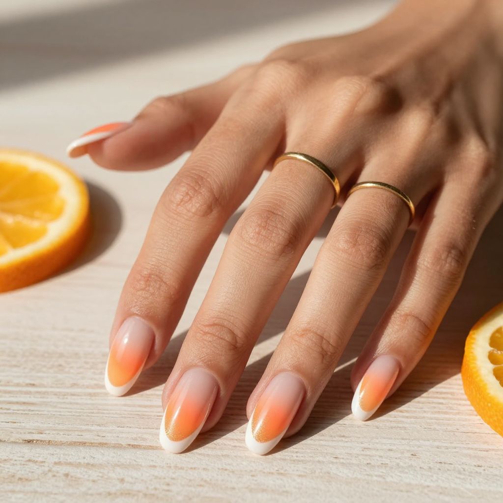 Ombré French Tips with Sunset Gradient