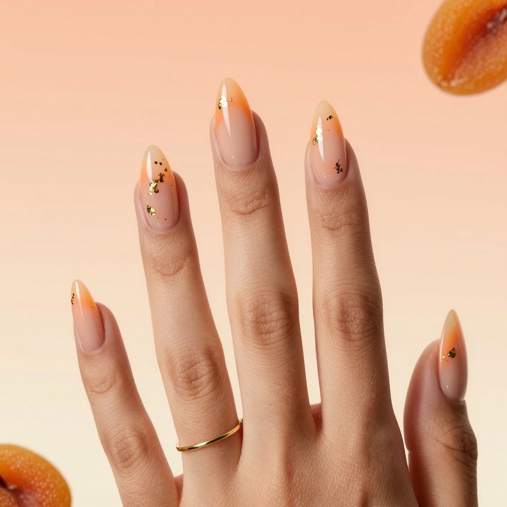 Fruit Nail Ideas - Apricot Aura Nails