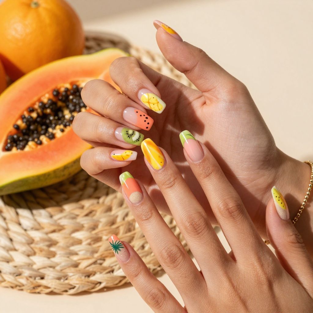 Fruit Nail Ideas - Tropical Fruit Mix
