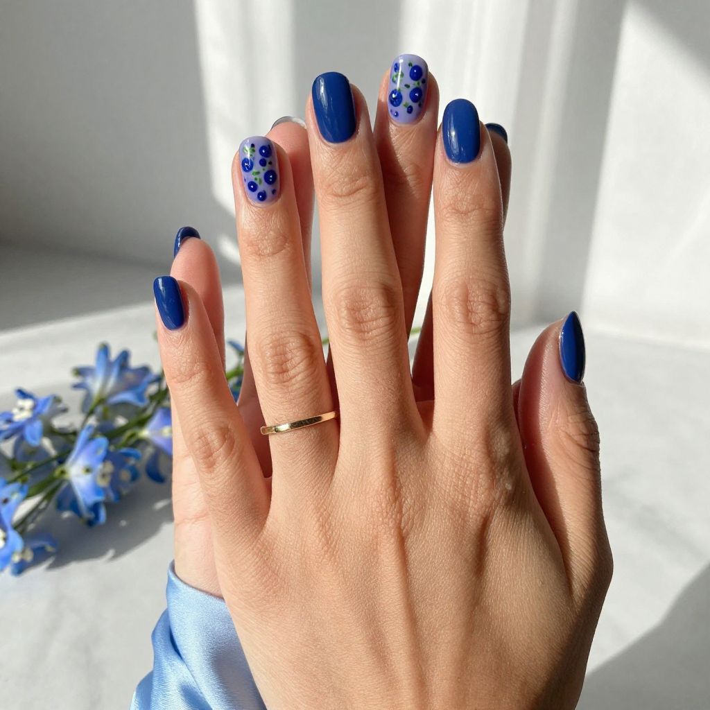 Fruit Nail Ideas - Blueberry Gloss Nails