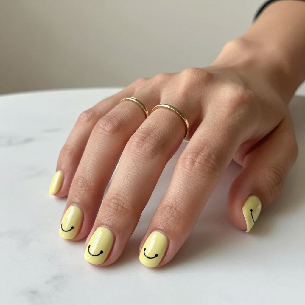 Smiley Face Nail Art