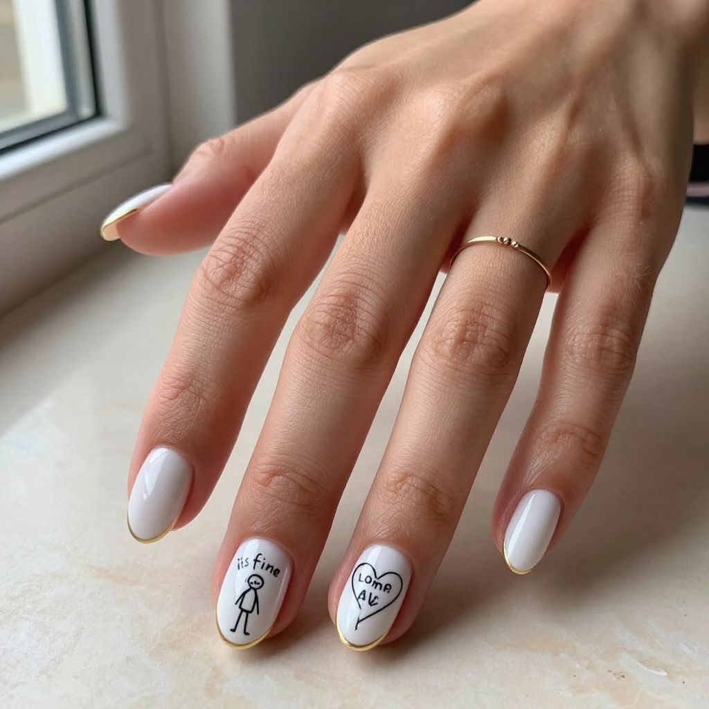 Minimalist Joke Nails