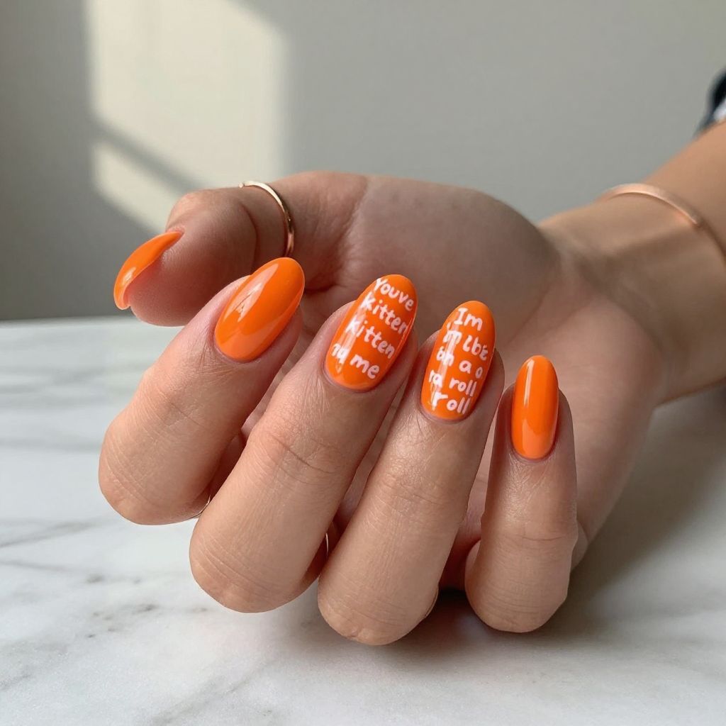 Punny Text Nail Art