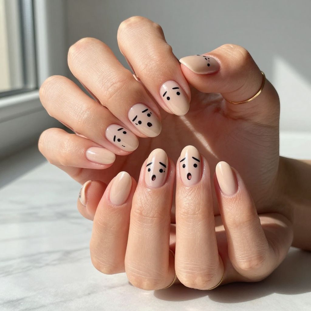 Confused Face Nails