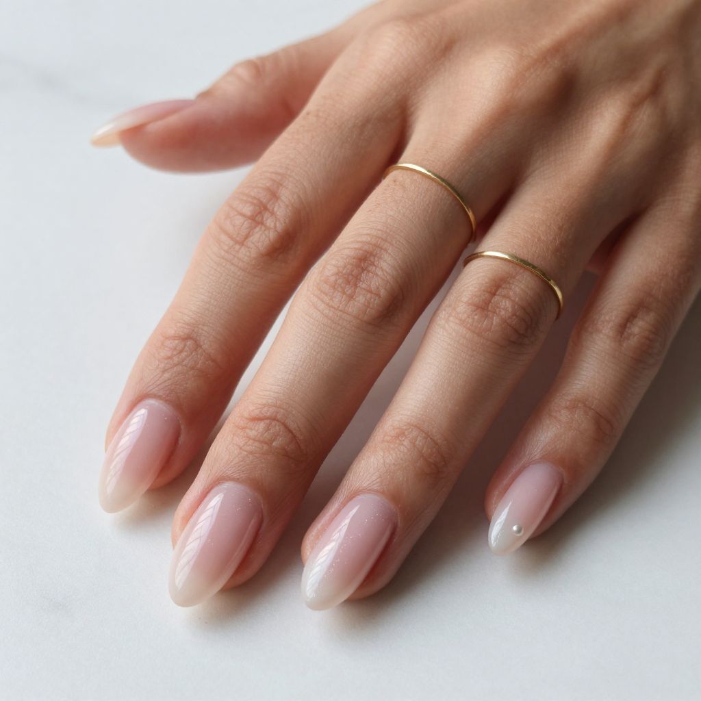 Milky Sheer Almond Nails