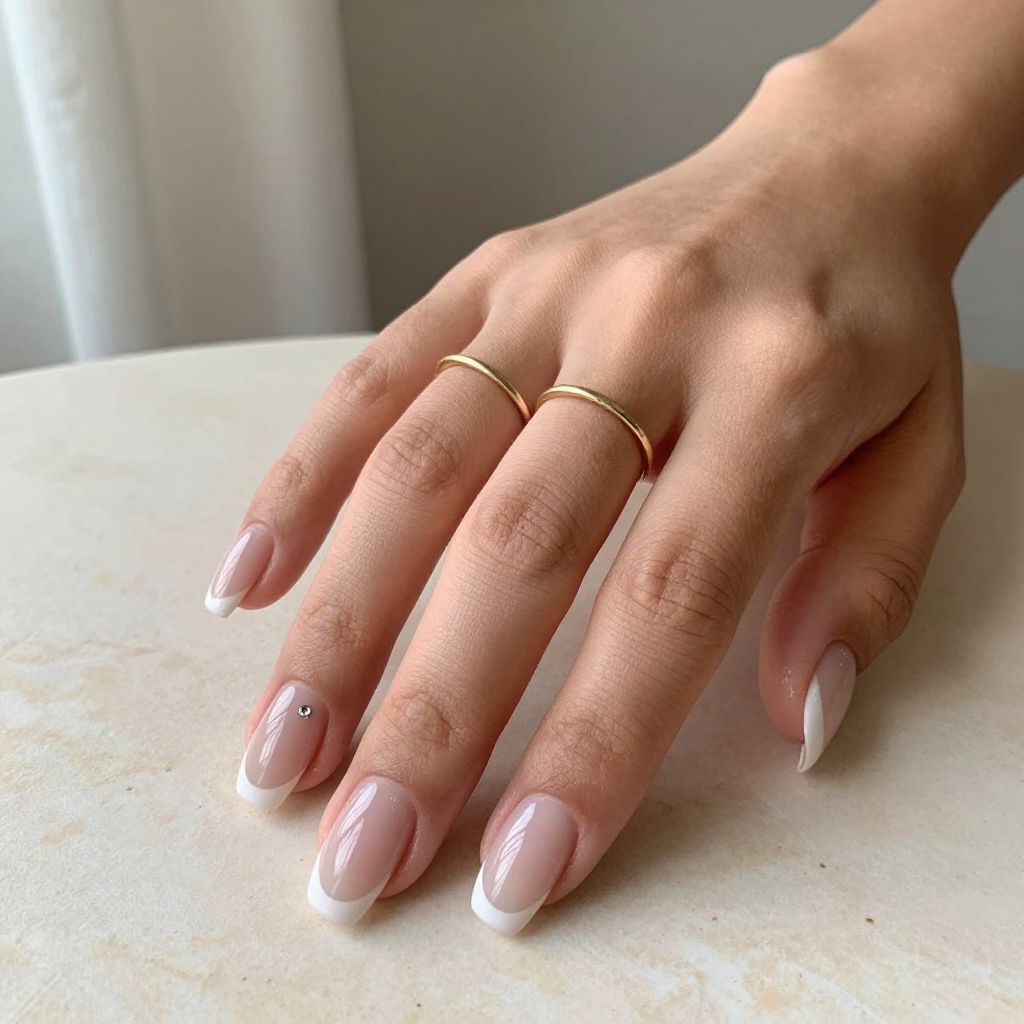 French Fade With Soft White Tips