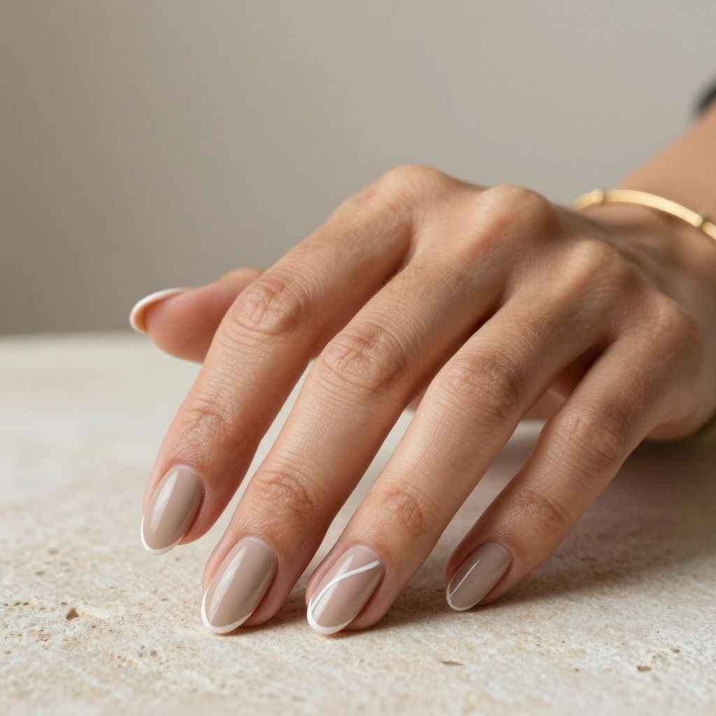 Modern Taupe With White Lines