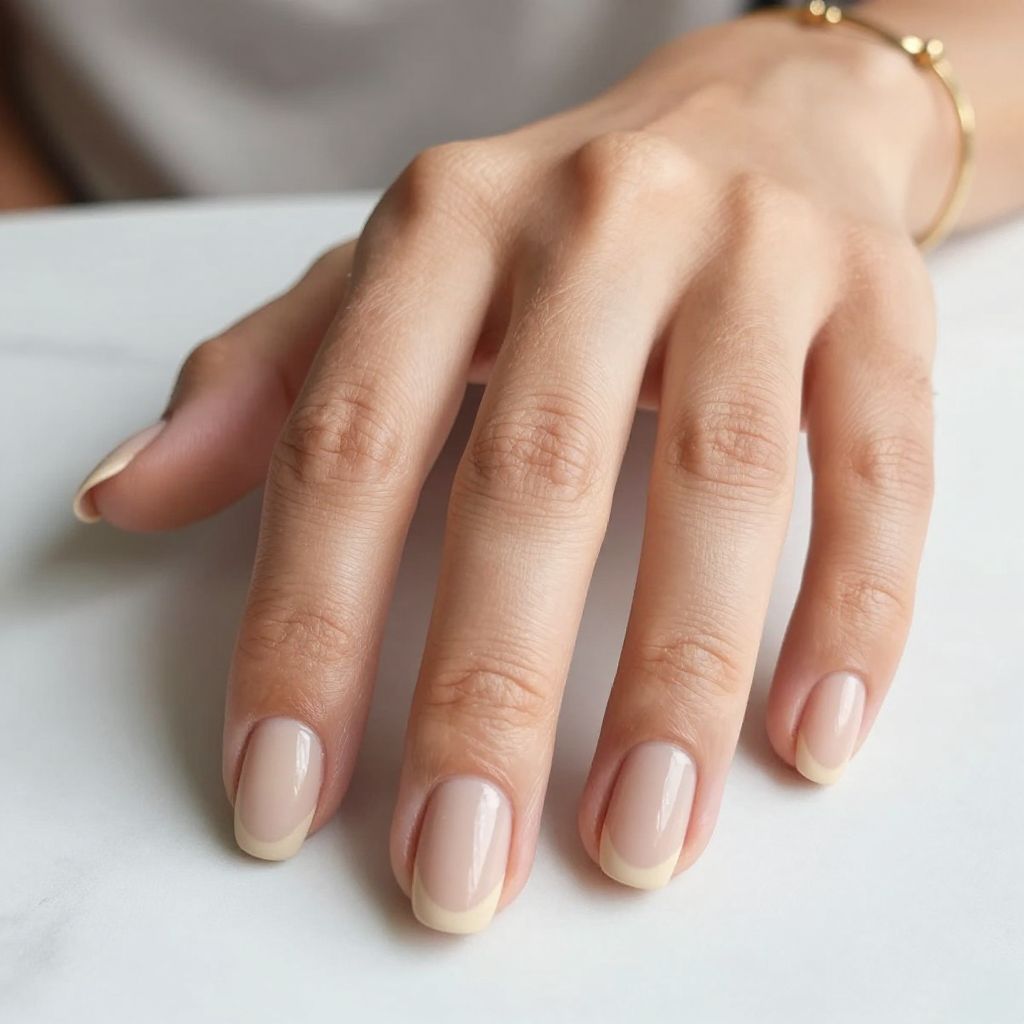 Soft Beige Squoval Nails