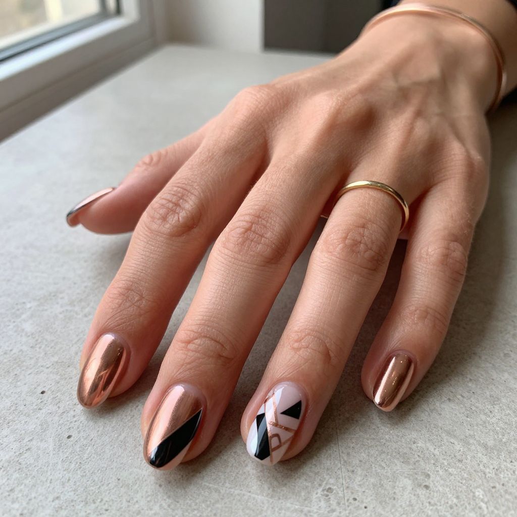 Warm Copper with Geometric Pattern