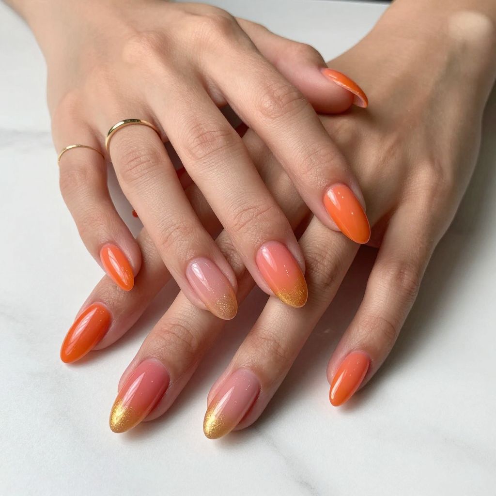 Sunset Ombre Gradient Nails
