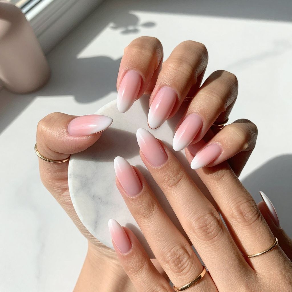 Soft Pink Baby Boomer Nails