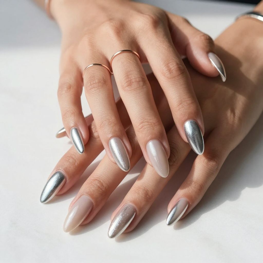 Chrome Mirror Powder Nails