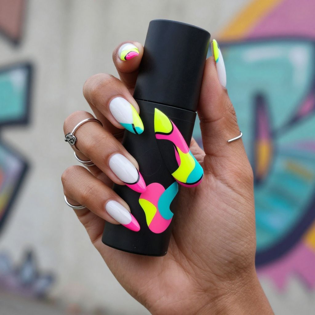Graffiti pop art gel nails
